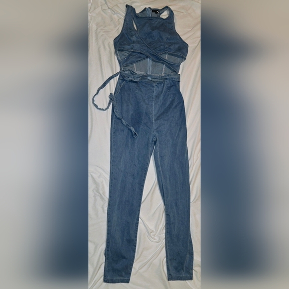 Fashion Nova Blue Jumpsuit - Picture 2 of 2